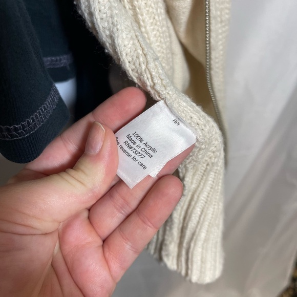 Nine West Zip-Up Cream Sweater - Picture 3 of 6
